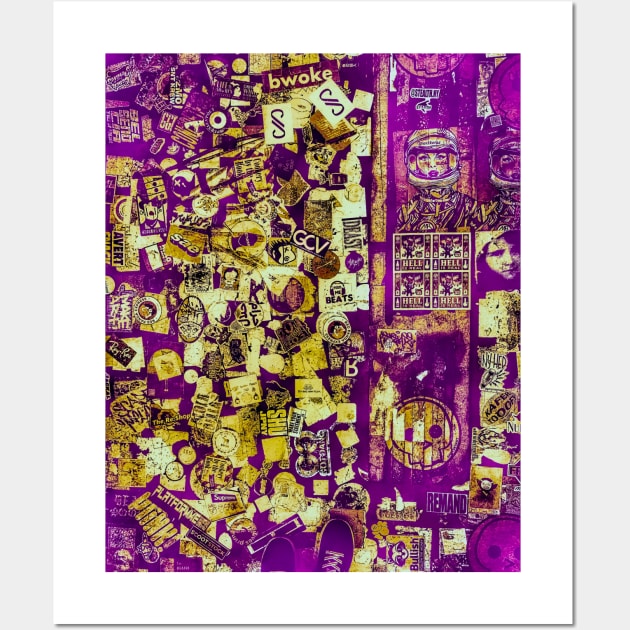 Purple Vintage Street Sticker Pop Art NYC Wall Art by eleonoraingrid